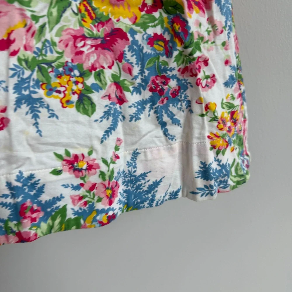 Vintage 90s Ralph Lauren Floral Print Ruffle Bodice Dress Size 6